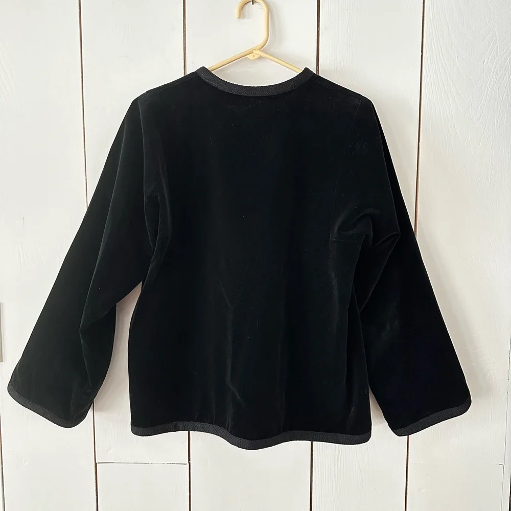 Saint Laurent VTG 70s Russian Collection Velvet Jacket Blazer Sz 40 Black - Picture 4 of 14
